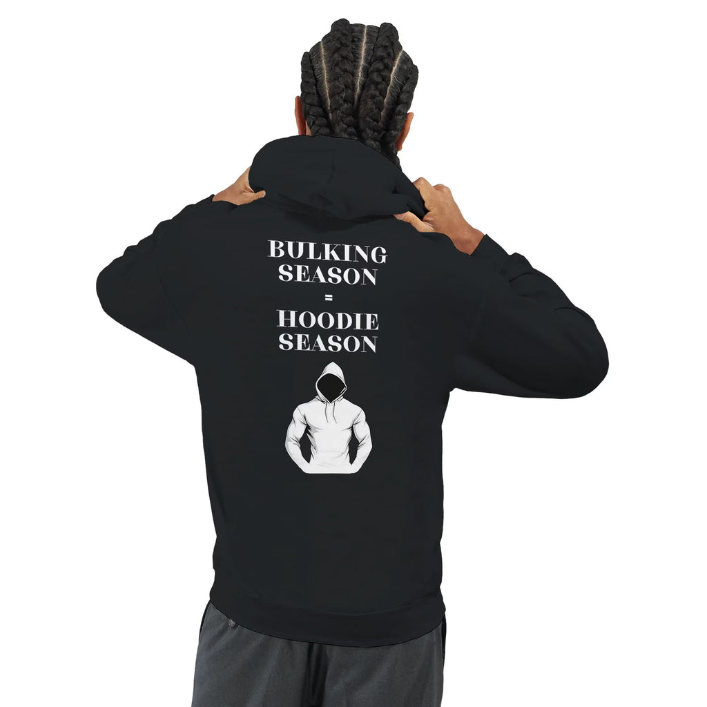 Gym & Fitness Hoodie - Unisex - "Bulking Season, Hoodie Season" + Graphic - Black