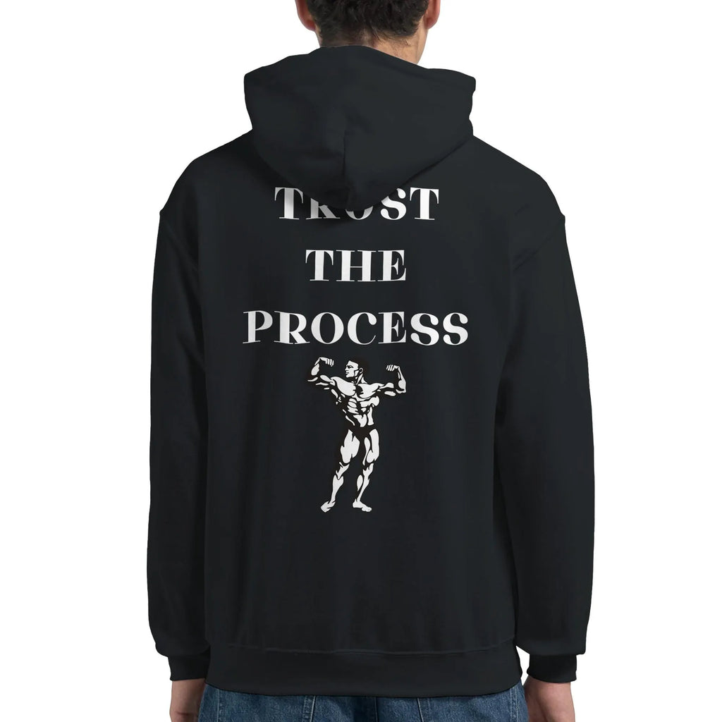 Gym & Fitness Hoodie - Unisex - "Trust The Process" + Graphic - Black