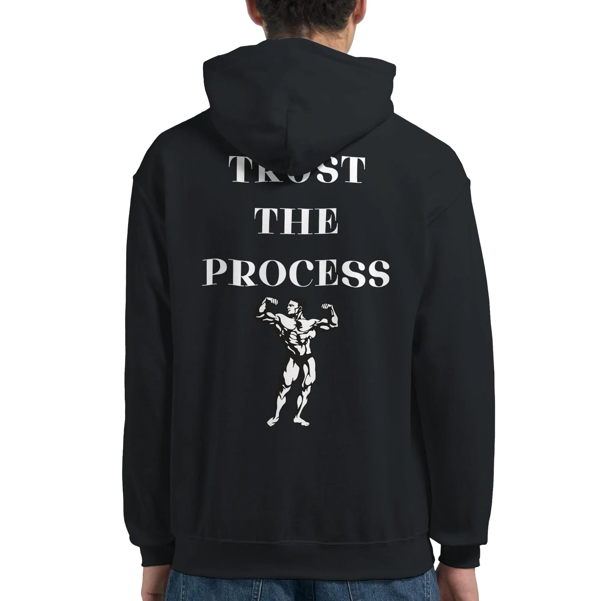 Gym & Fitness Hoodie - Unisex - "Trust The Process" + Graphic - Black