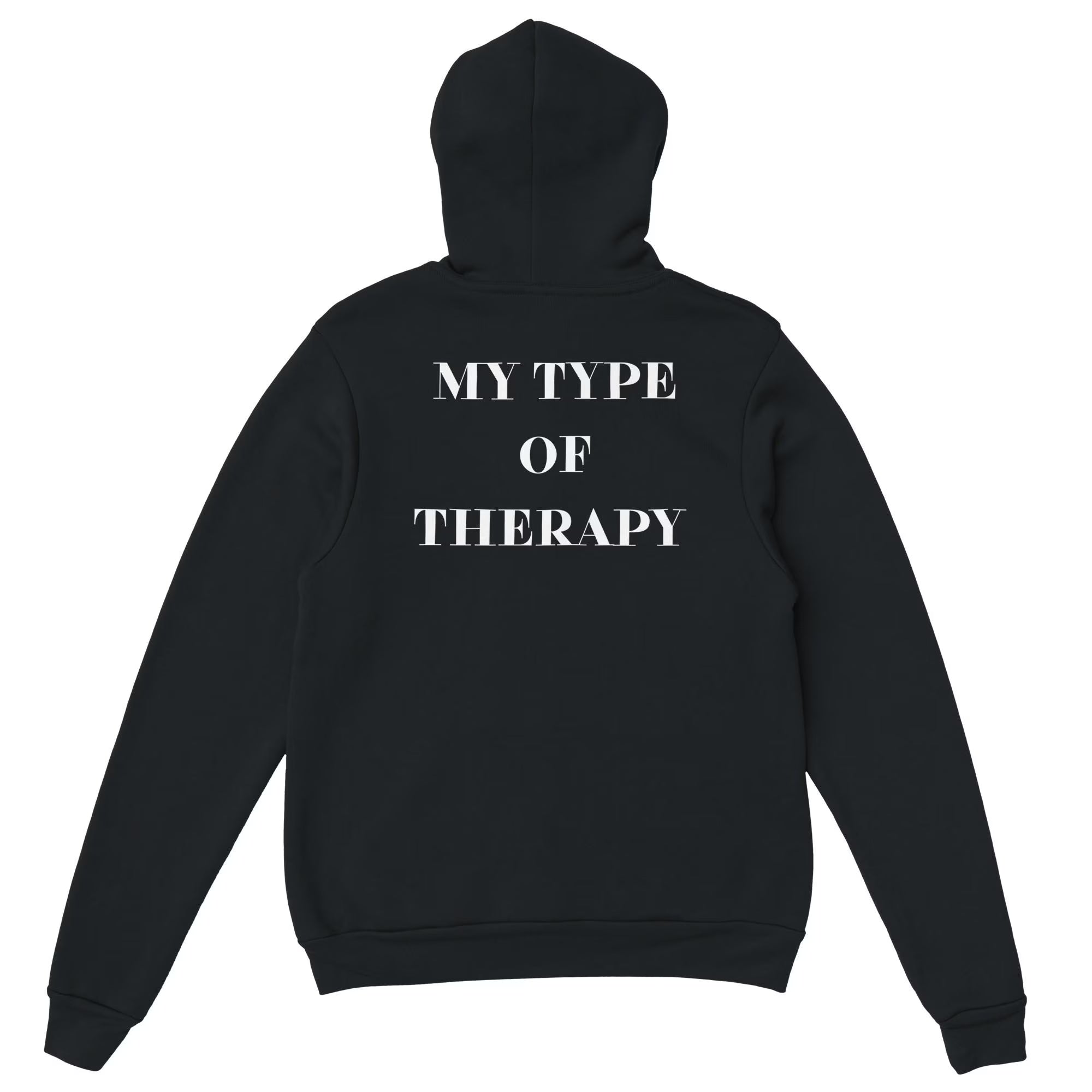 Gym & Fitness Hoodie - Unisex - "My Type of Therapy" - Black