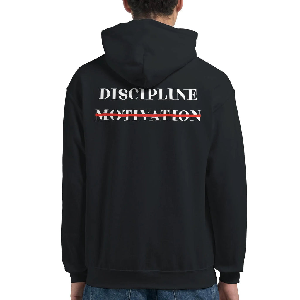 Gym & Fitness Hoodie - Unisex - "Discipline Motivation" - Black