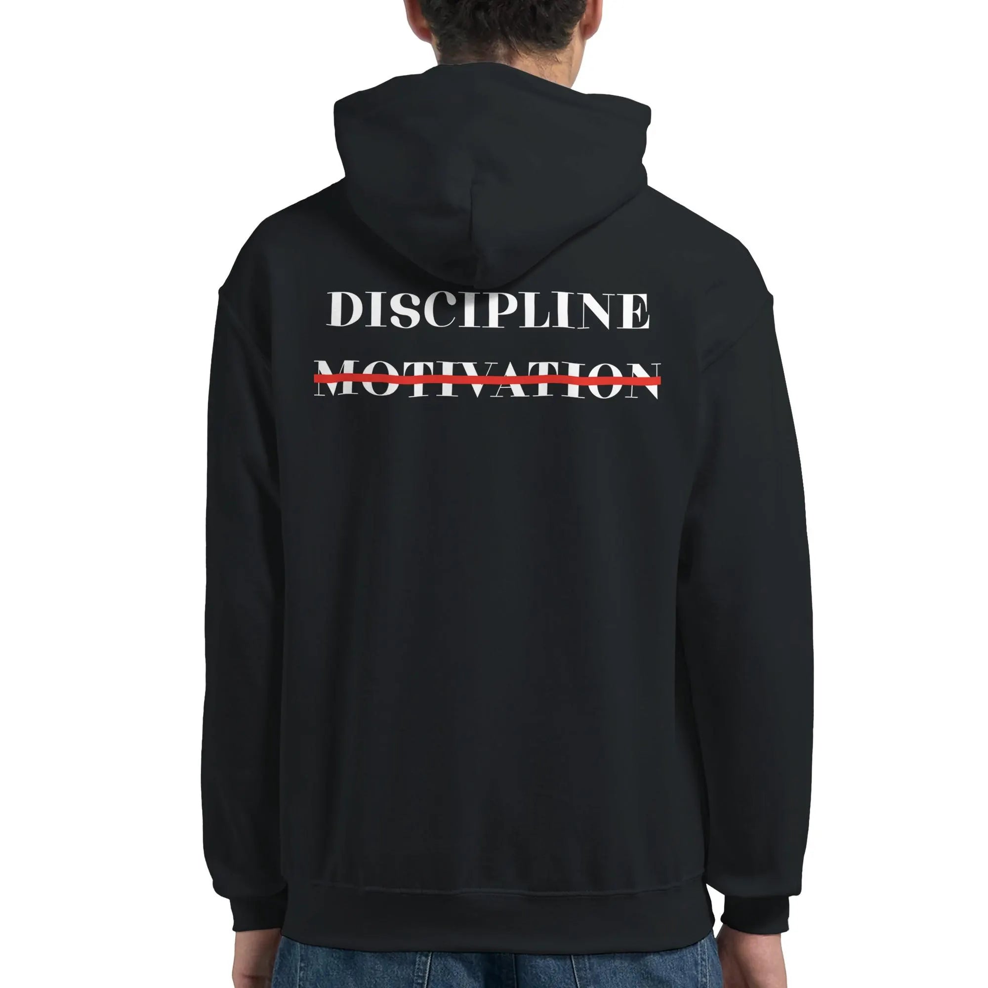 Gym & Fitness Hoodie - Unisex - "Discipline Motivation" - Black