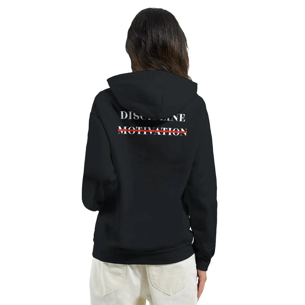 Gym & Fitness Hoodie - Unisex - "Discipline Motivation" - Black