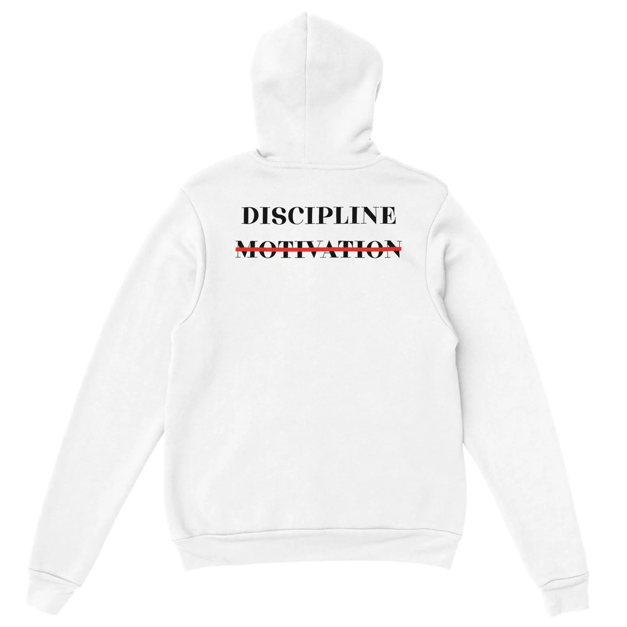 Gym & Fitness Hoodie - Unisex - "Discipline Motivation" - White