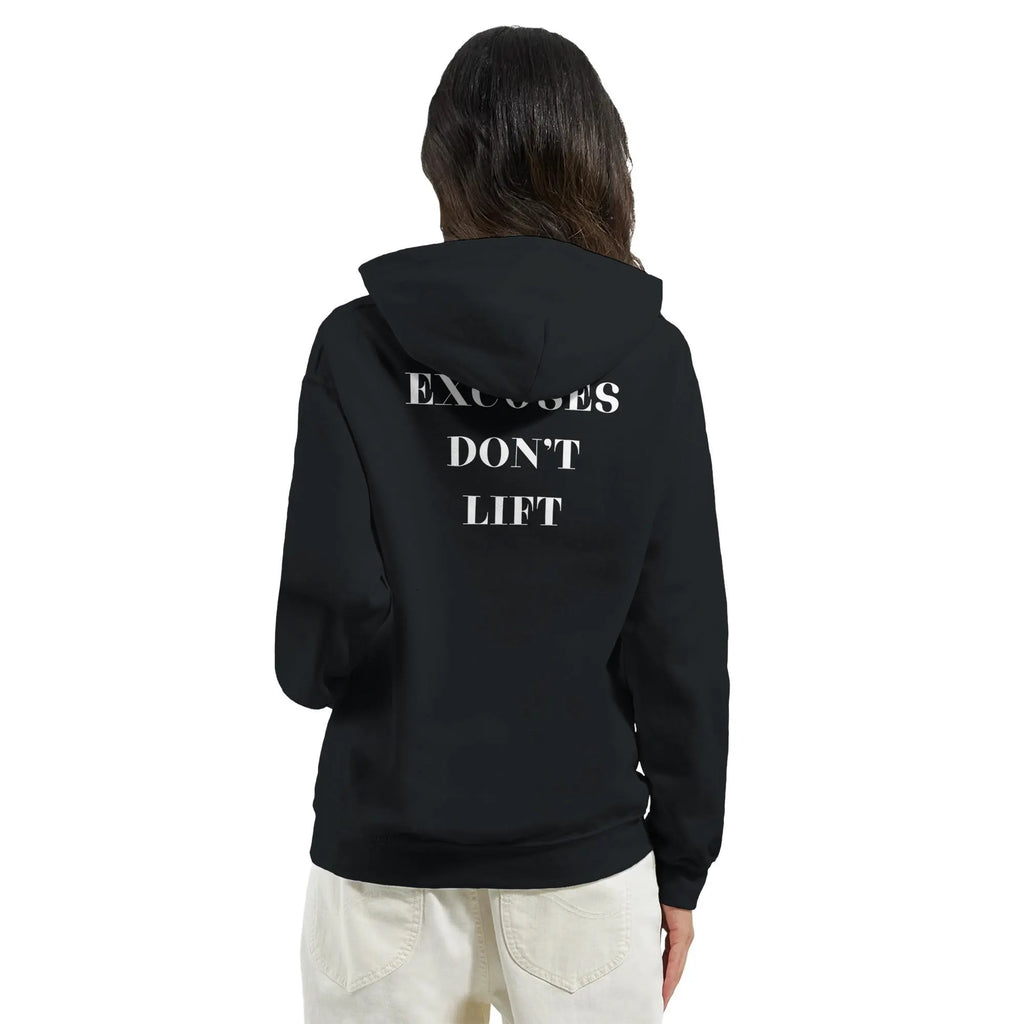 Gym & Fitness Hoodie - Unisex - "Excuses Don't Lift" - Black