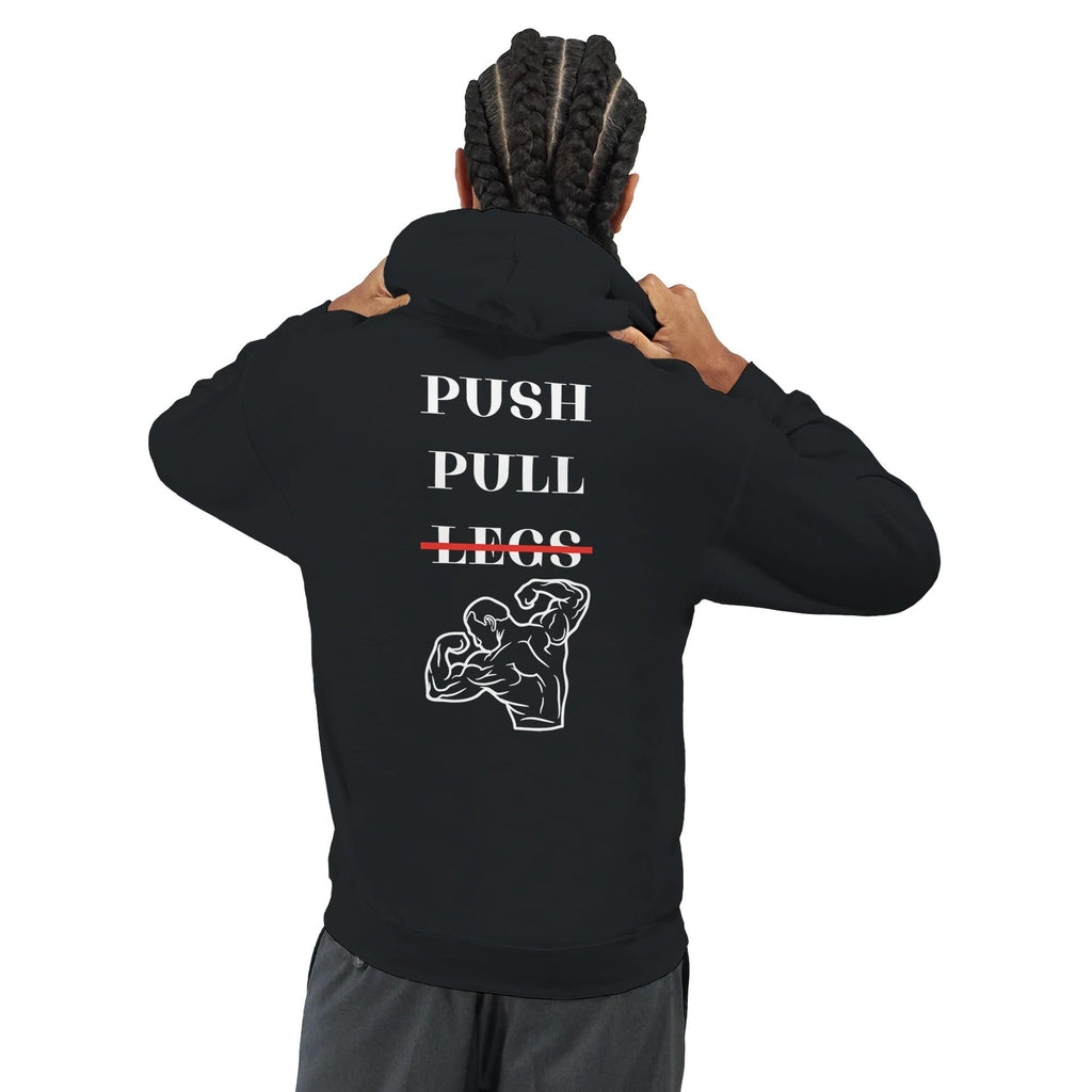 Gym & Fitness Hoodie - Unisex - "Push Pull Legs" + Graphic - Black