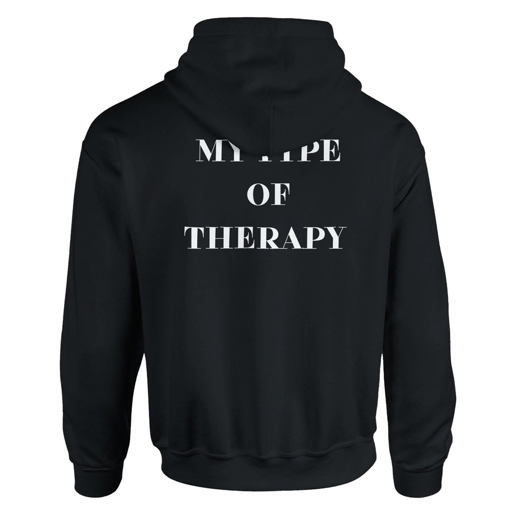 Gym & Fitness Hoodie - Unisex - "My Type of Therapy" - Black
