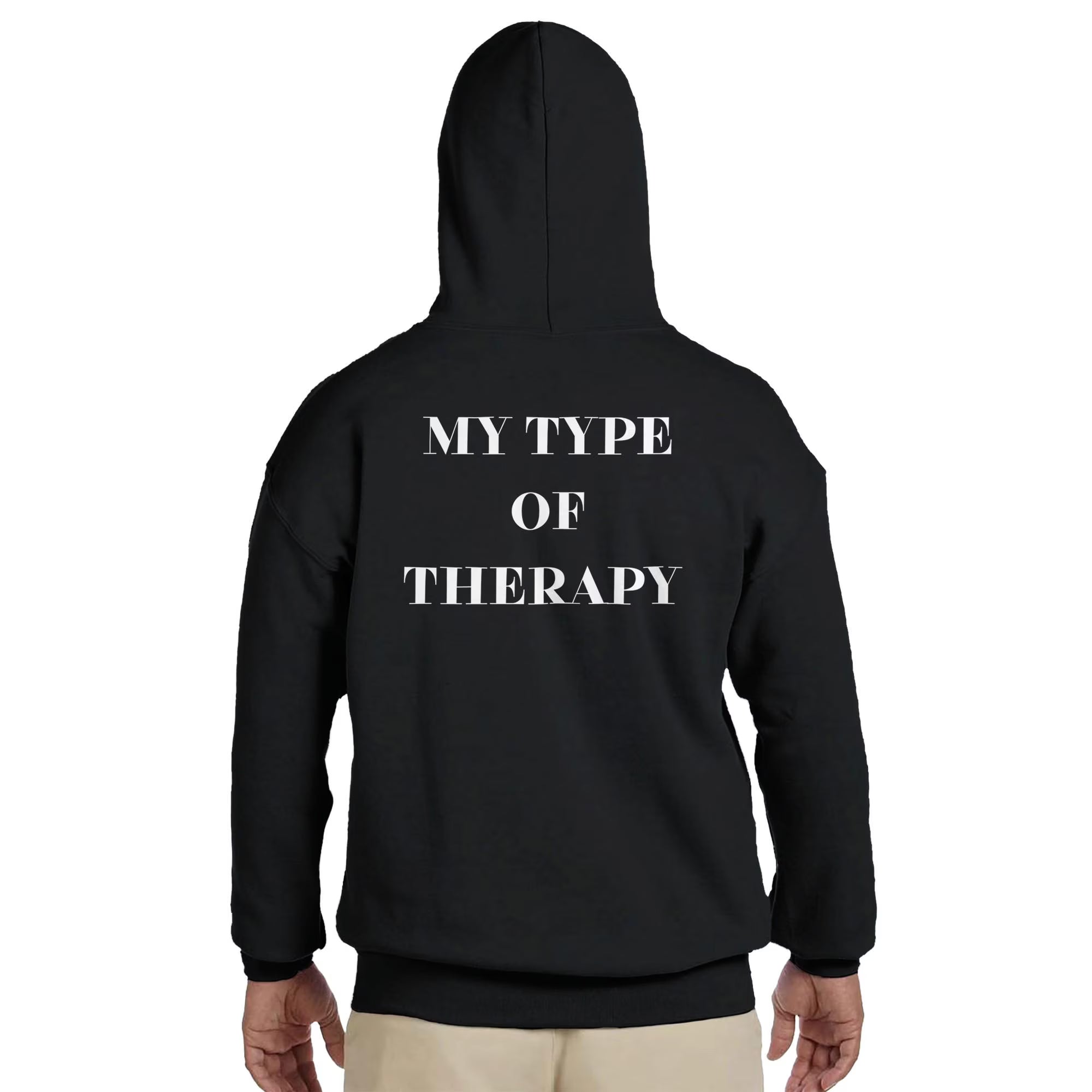 Gym & Fitness Hoodie - Unisex - "My Type of Therapy" - Black