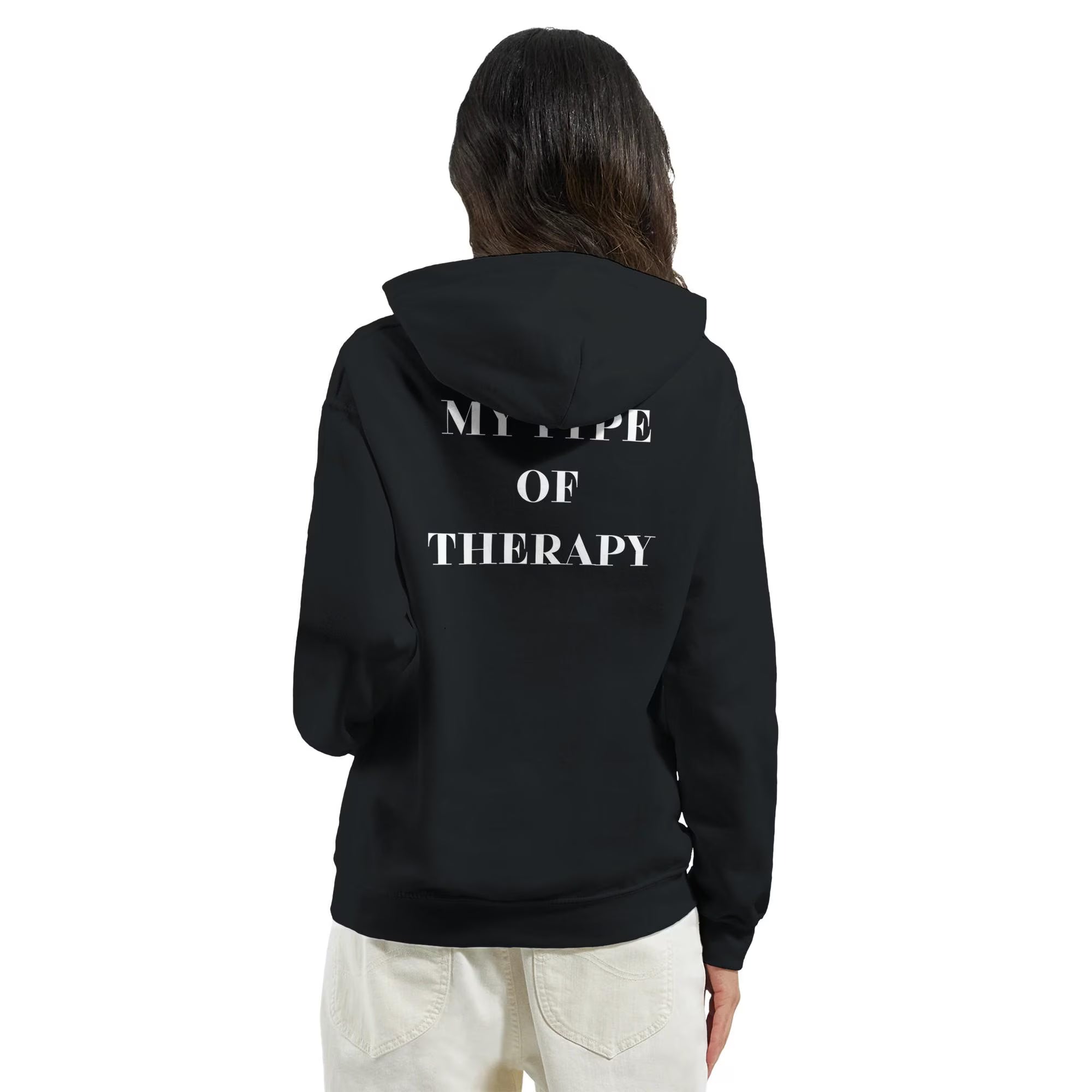 Gym & Fitness Hoodie - Unisex - "My Type of Therapy" - Black