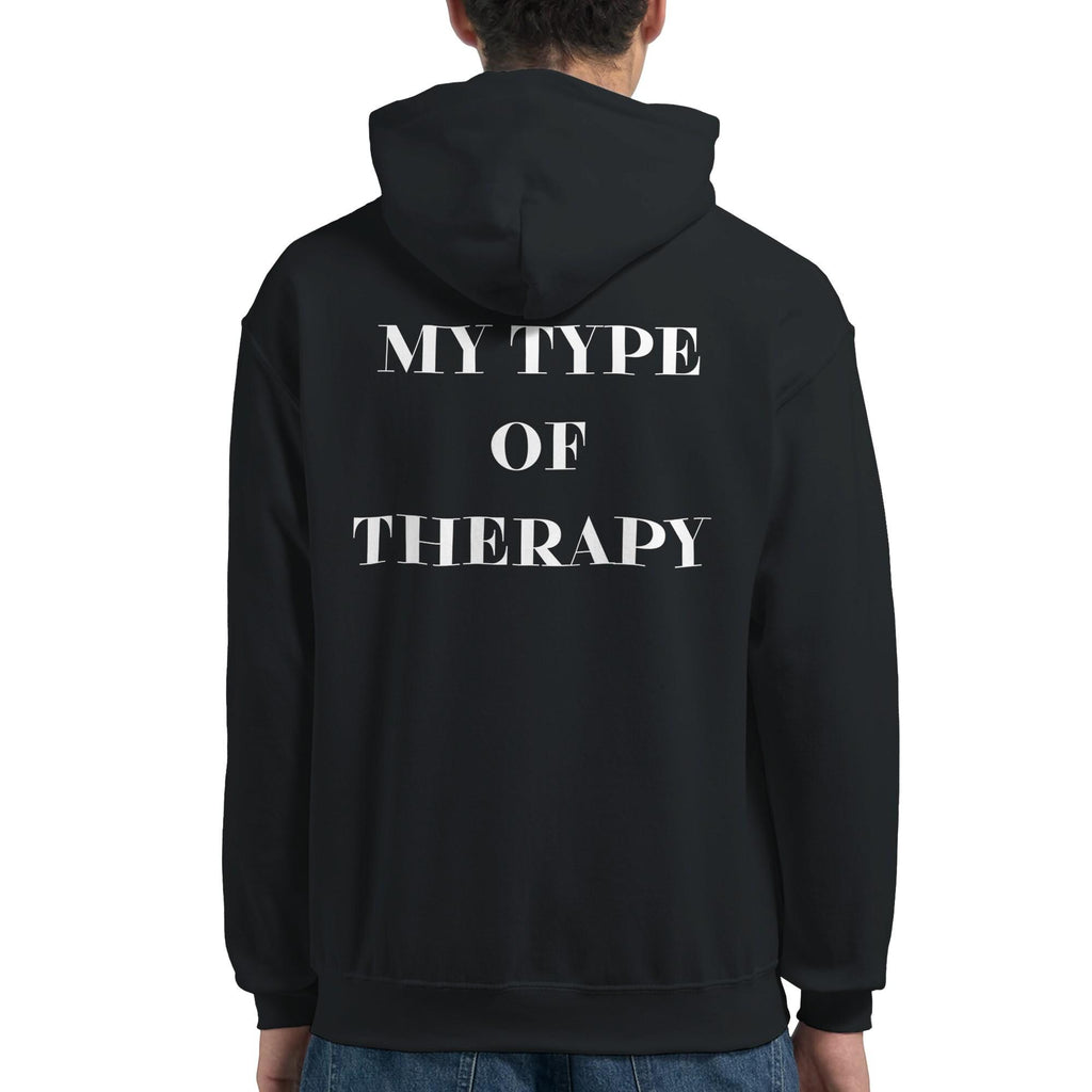 Gym & Fitness Hoodie - Unisex - "My Type of Therapy" - Black