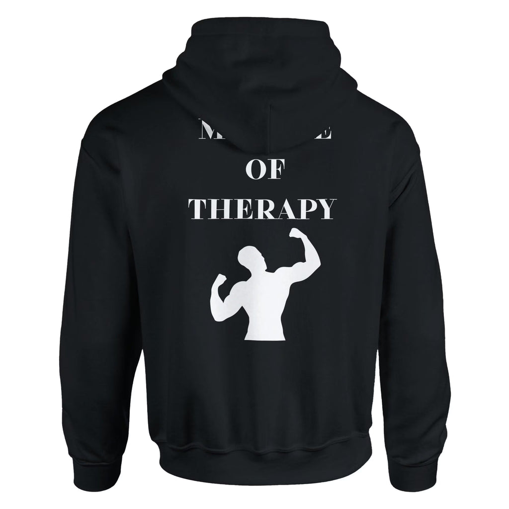 Gym & Fitness Hoodie - Unisex - "My Type of Therapy" + Graphic - Black