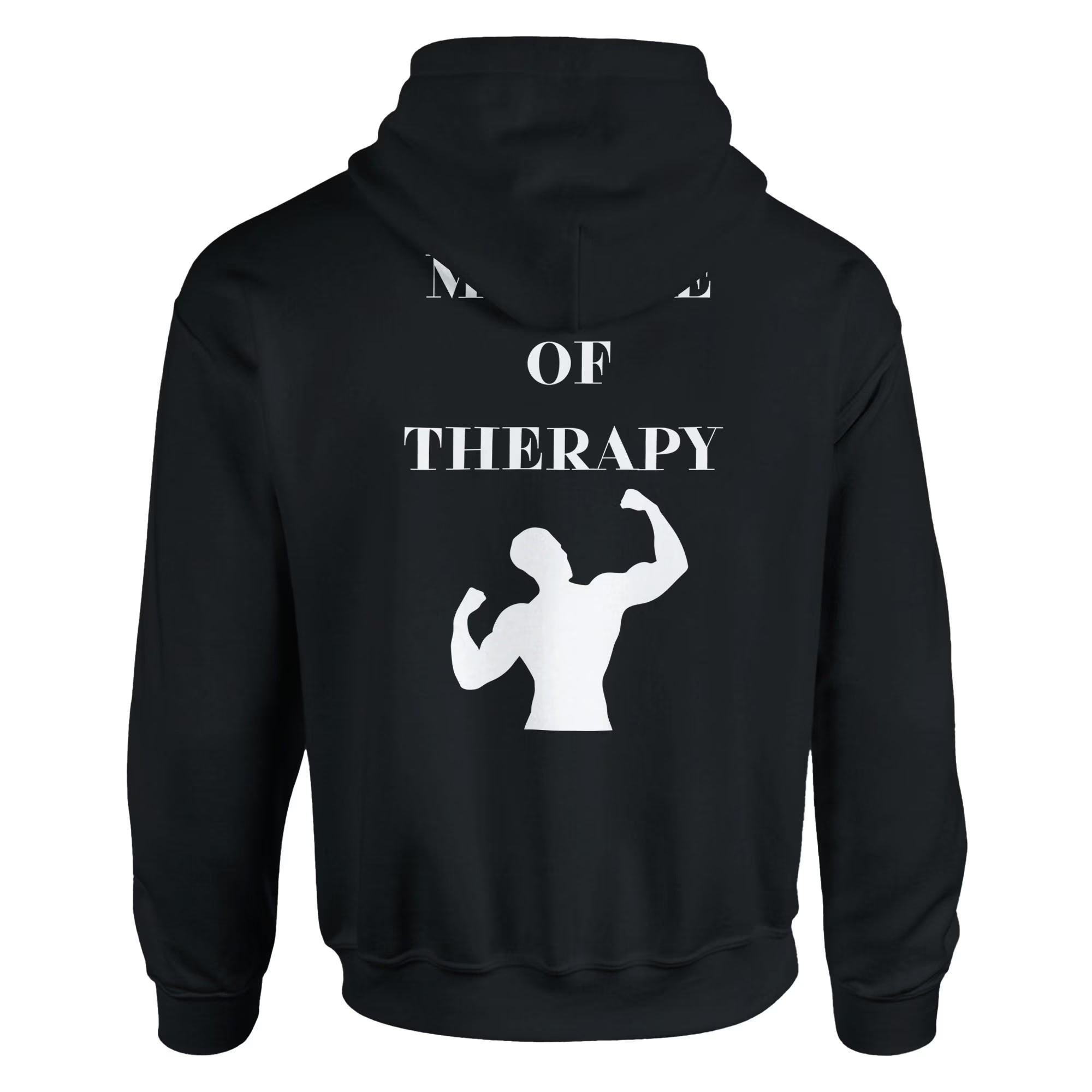 Gym & Fitness Hoodie - Unisex - "My Type of Therapy" + Graphic - Black