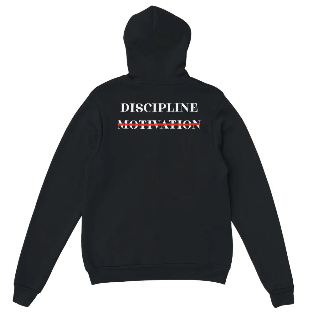 Gym & Fitness Hoodie - Unisex - "Discipline Motivation" - Black